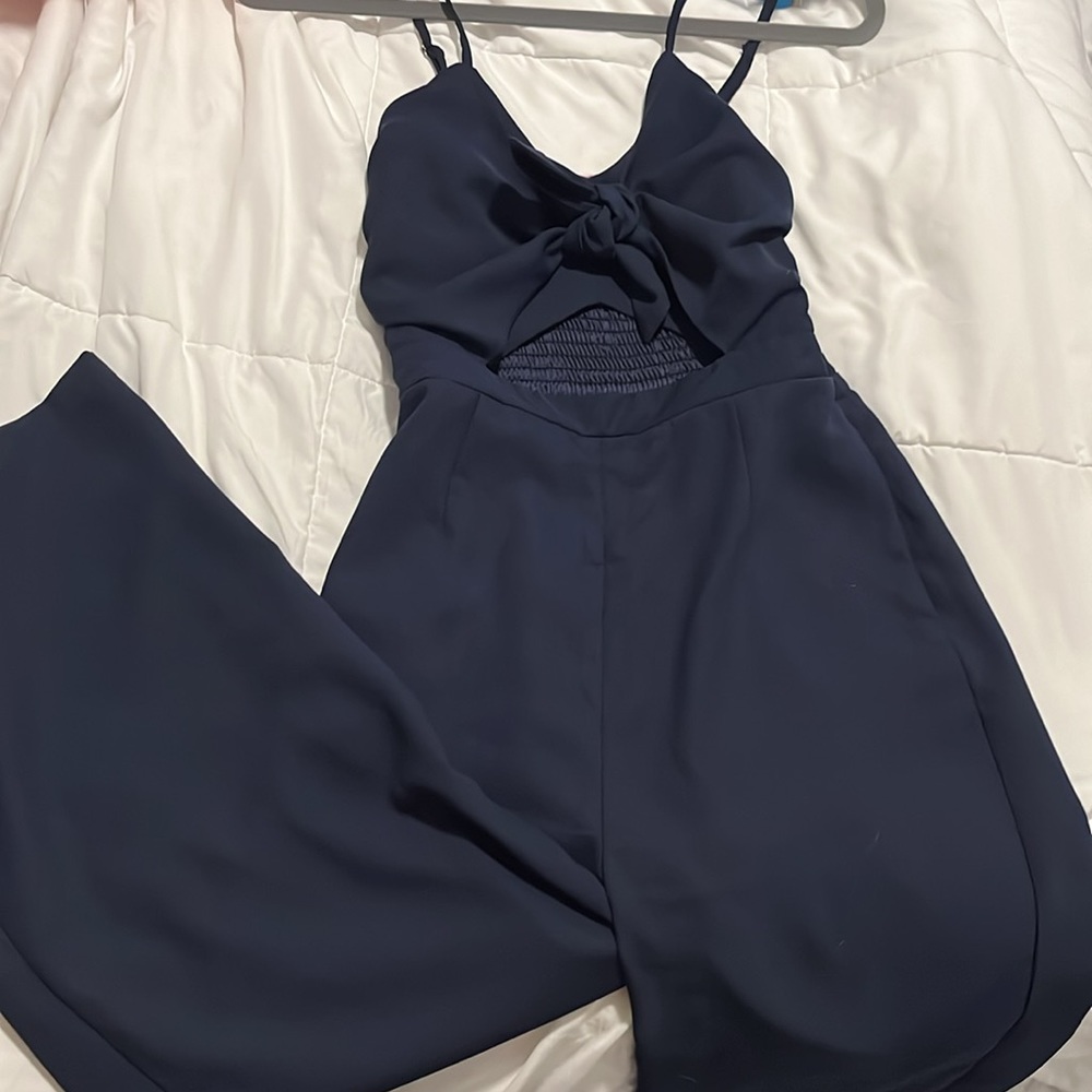 Pink Lily Navy Jumpsuit